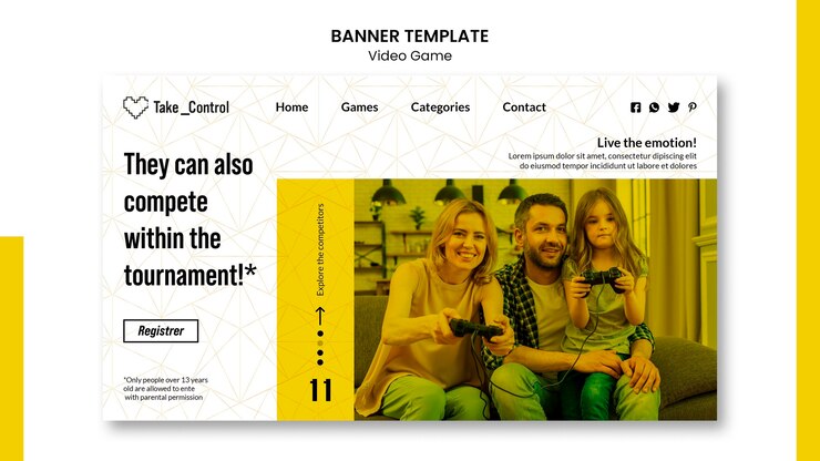 Kostenlose PSD videospiel banner vorlage design