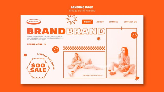 Vintage Bekleidungsmarke Landingpage Vorlage
