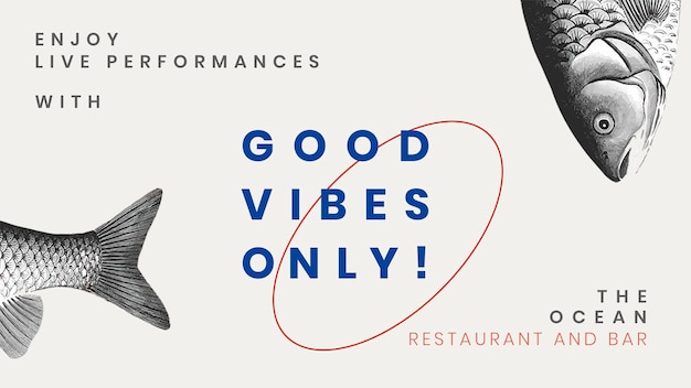 Vintage blog-banner-vorlage psd für restaurant, remixed aus gemeinfreien kunstwerken Kostenlosen PSD