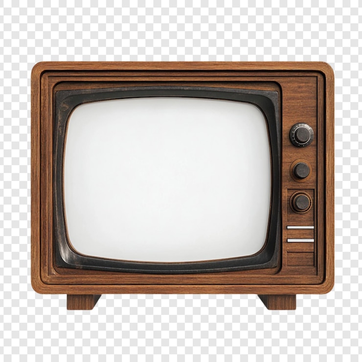 Kostenlose PSD vintage-holztelevisionssatz ein retro-klassiker