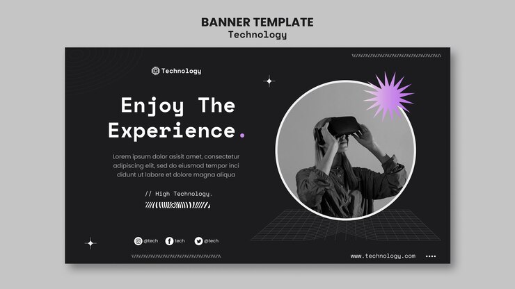 Kostenlose PSD virtual reality experience banner vorlage