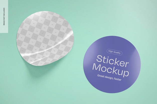 Vorderansicht von Runden Aufkleber-Mockup