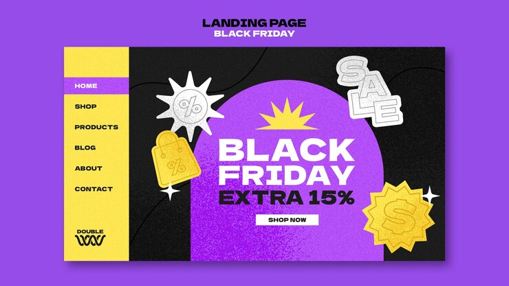 Kostenlose PSD vorlage der landing-seite für die black-friday-verkäufe