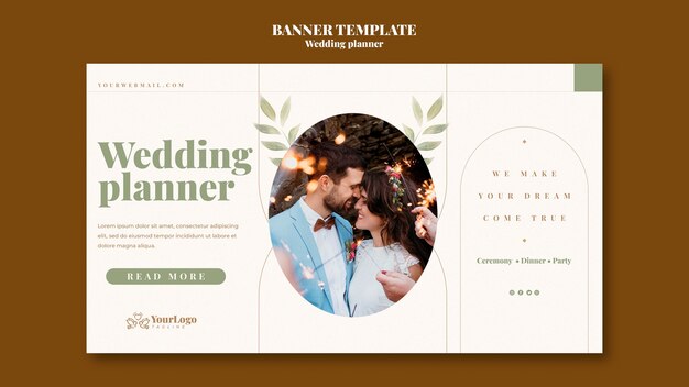 Vorlage der Landungsseite für den Hochzeitsplaner