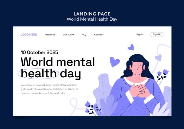 Vorlage der Landungsseite für den Welttag der psychischen Gesundheit