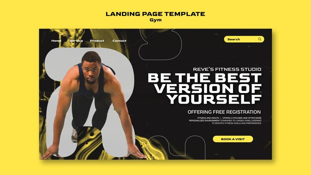 Vorlage der Landungsseite für Fitnessstudio-Training