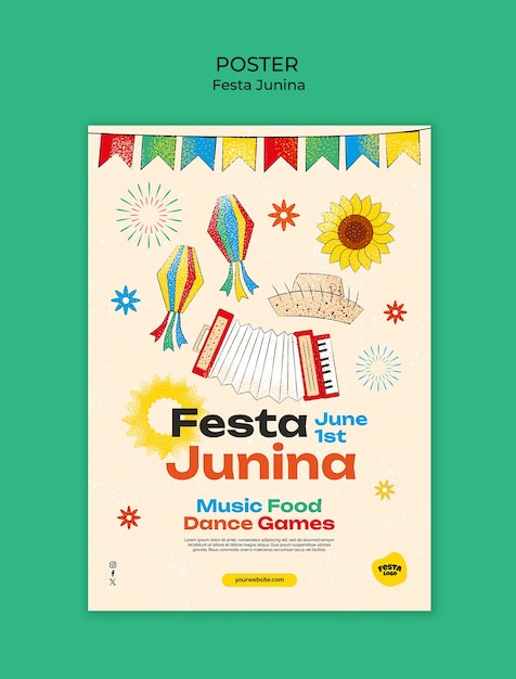 Kostenlose PSD vorlage-design für festa junina