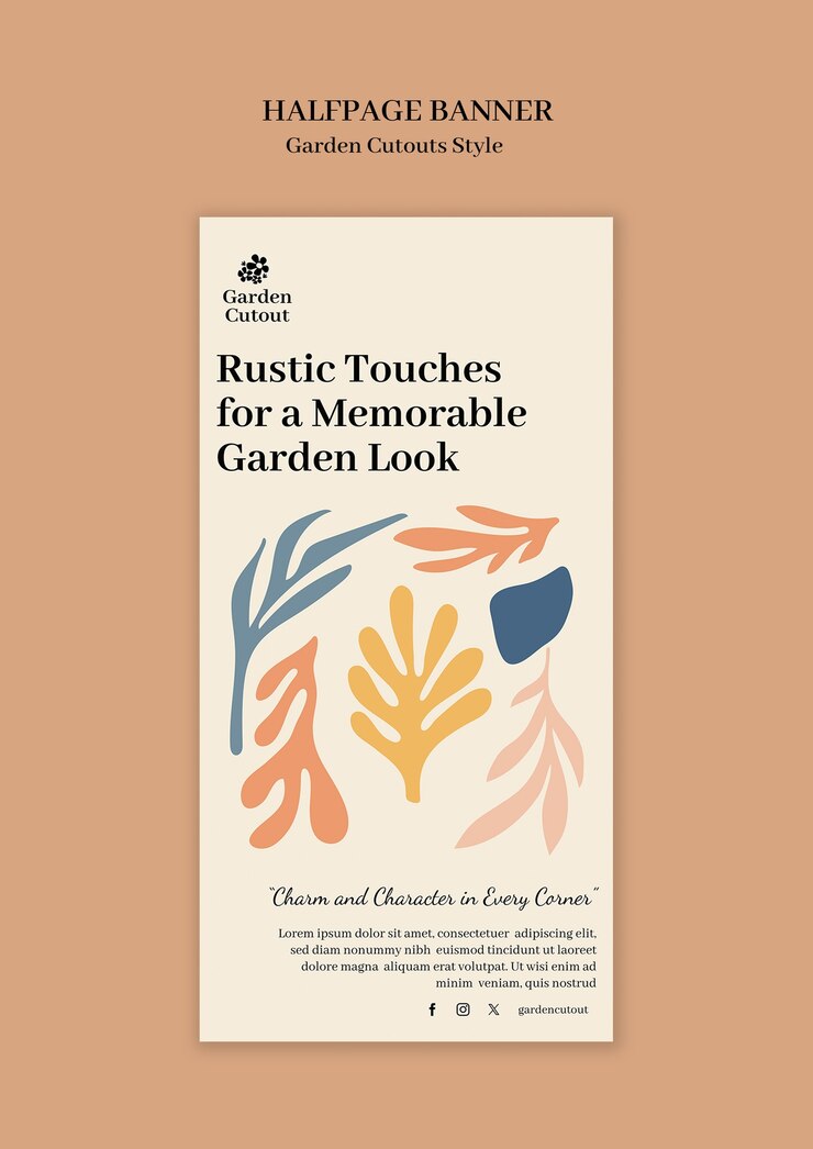 Kostenlose PSD vorlage-design im garten-ausschnitt-stil
