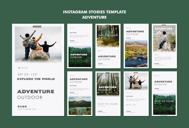 Vorlage für Abenteuer-Instagram-Geschichten