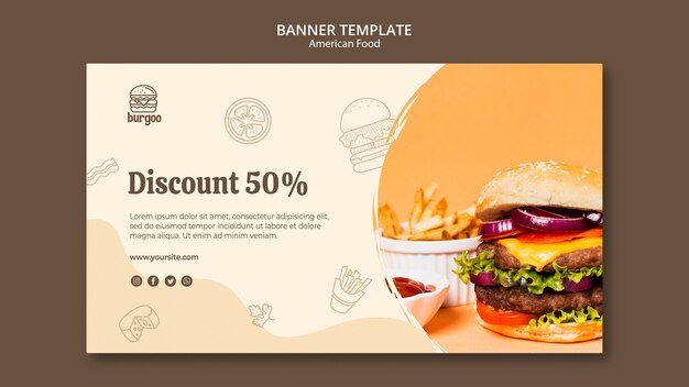 Vorlage für amerikanische Lebensmittelbanner
