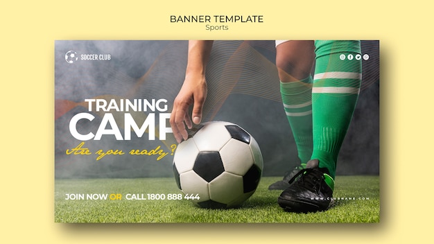 Vorlage für Banner des Trainingslagers eines Fußballvereins
