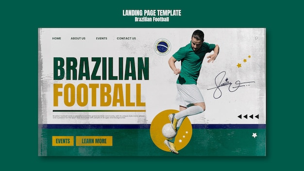 Kostenlose PSD vorlage für brasilianischen fußball im flachen design