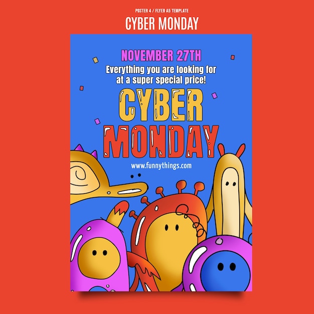 Kostenlose PSD vorlage für cyber monday poster