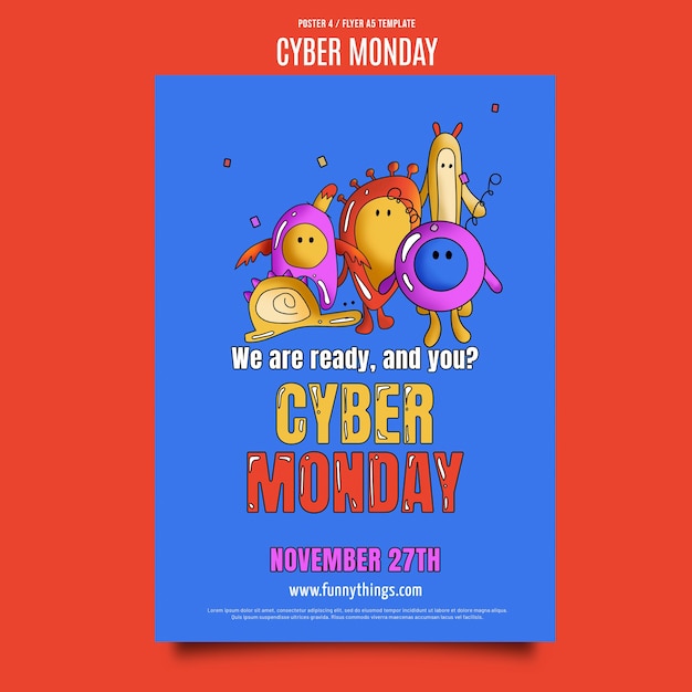 Vorlage für cyber monday poster