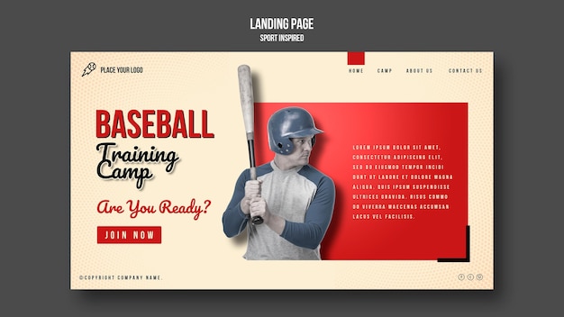 Kostenlose PSD vorlage für das baseballtrainings-trainingslager