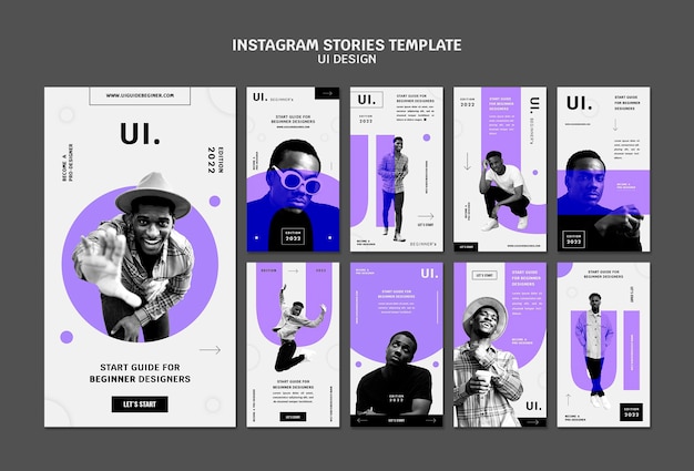 Vorlage für das design der benutzeroberfläche für instagram-storys