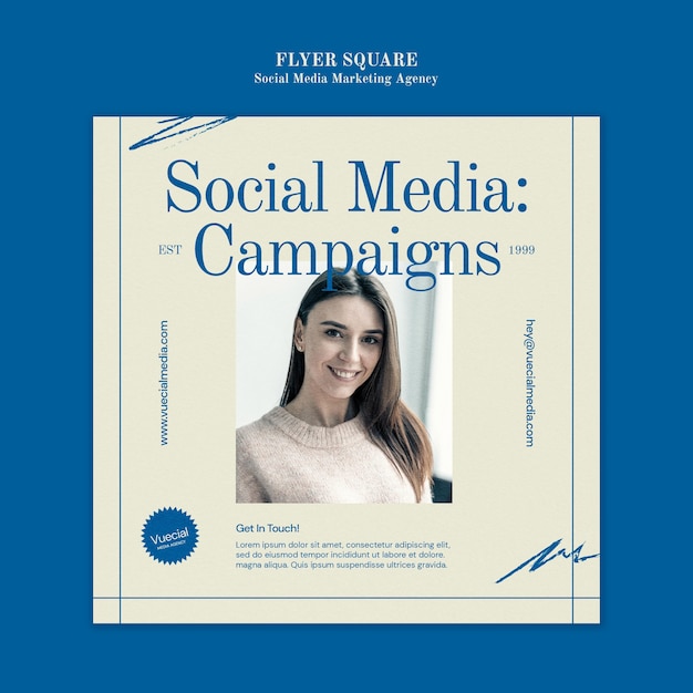 Kostenlose PSD vorlage für das design eines flyers für eine social-media-marketingagentur