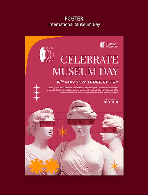 Kostenlose PSD vorlage für das poster des internationalen museumstages