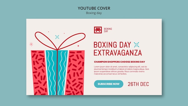 Kostenlose PSD vorlage für das youtube-cover „boxing day“.