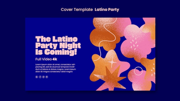 Kostenlose PSD vorlage für das youtube-cover einer latino-party