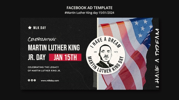 Kostenlose PSD vorlage für den martin luther king day-design