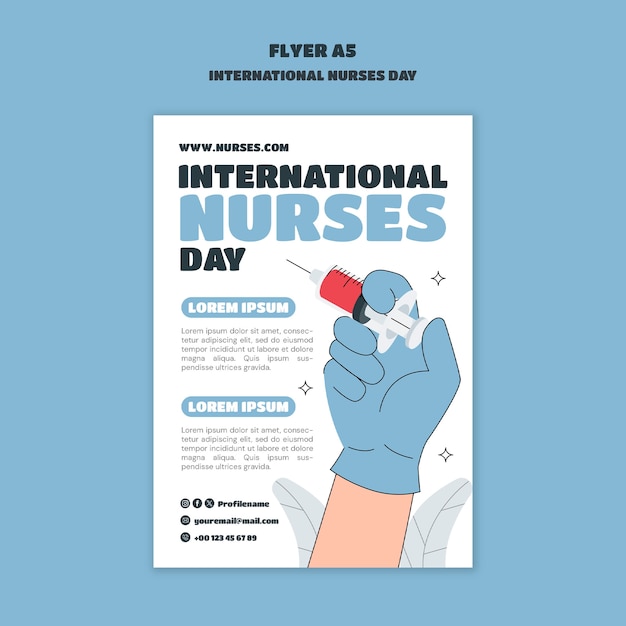 Kostenlose PSD vorlage für den poster für den internationalen tag der krankenschwestern