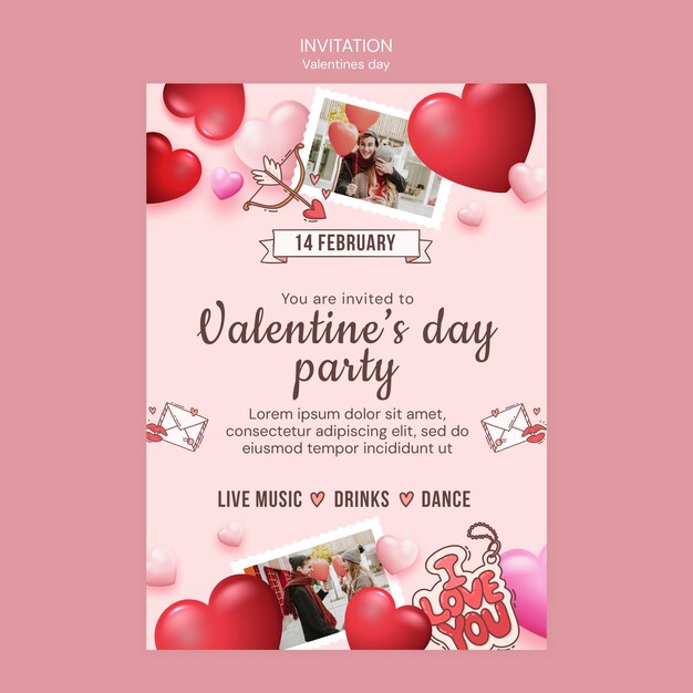 Vorlage für den Valentinstag