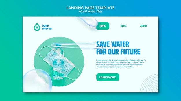 Kostenlose PSD vorlage für den weltwassertag mit farbverlauf