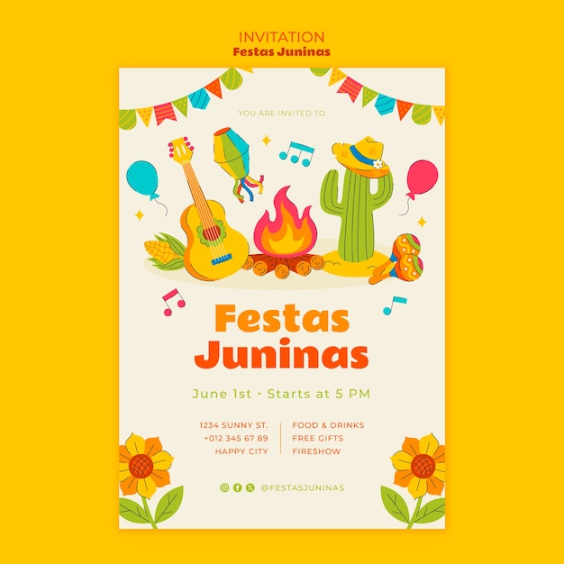 Kostenlose PSD vorlage für die feier der festa junina