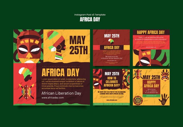 Vorlage für die Feier des Afrika-Tages auf Instagram
