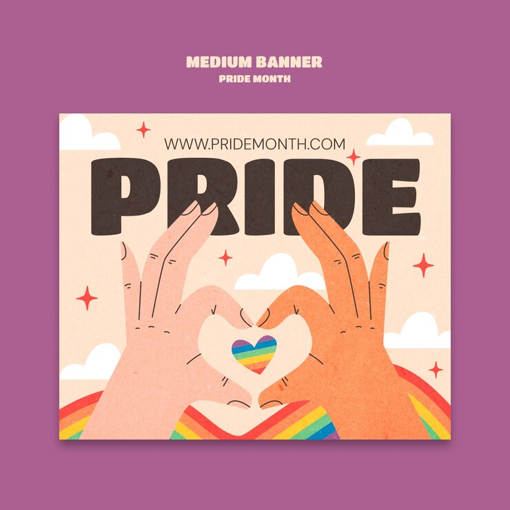 Kostenlose PSD vorlage für die feier des pride-monats