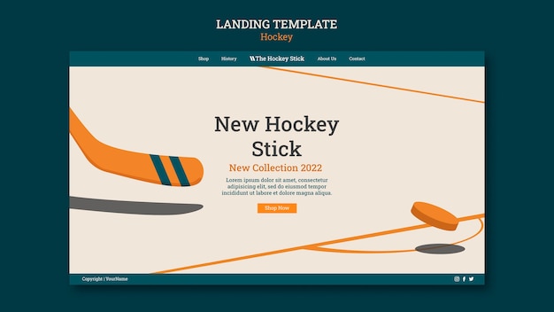 Vorlage für die hockey-landingpage