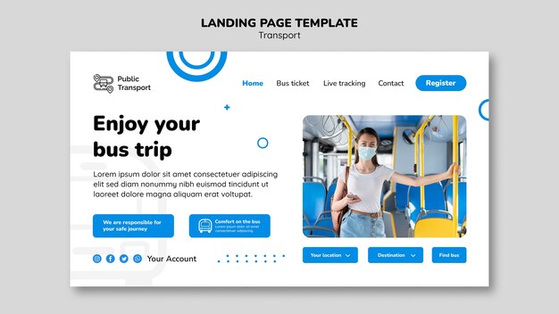 Vorlage für die Landingpage für Transportdienste