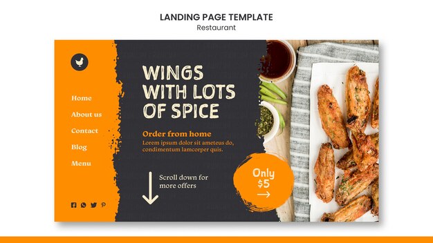 Vorlage für die Landingpage von Lebensmittelrestaurants