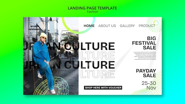 Kostenlose PSD vorlage für die landungsseite der mode-kollektion.