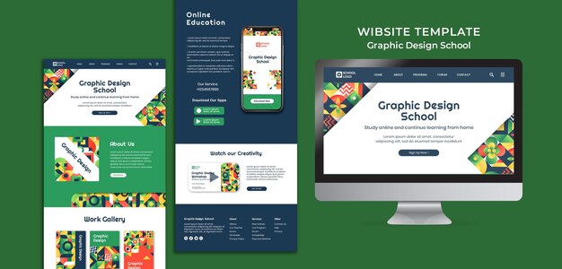Vorlage für die Website der Schule für Grafikdesign