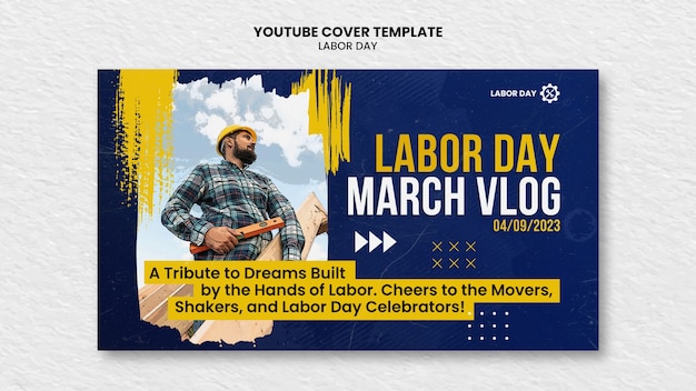 Vorlage für die youtube-cover-vorlage zur feier des tages der arbeit