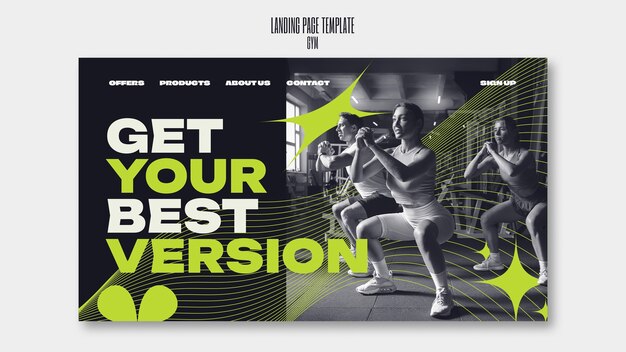 Vorlage für die Zielseite des Fitnessstudios