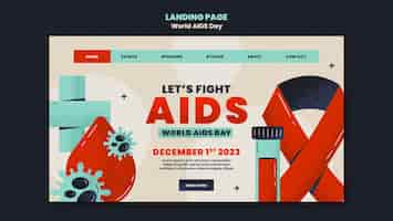 Kostenlose PSD vorlage für die zielseite zum welt-aids-tag