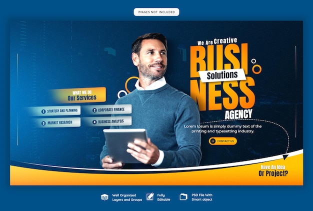 Vorlage für digitale Marketingagentur und Unternehmenswebbanner