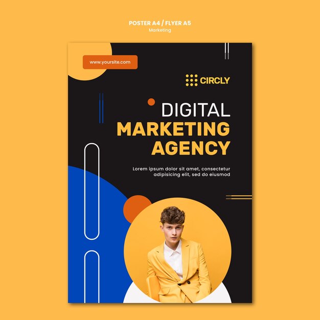 Vorlage für digitales Marketingplakat