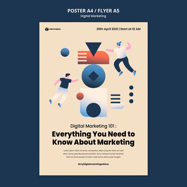 Vorlage für digitales Marketingplakat