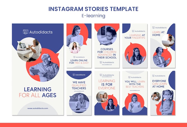 Vorlage für e-learning-instagram-geschichten