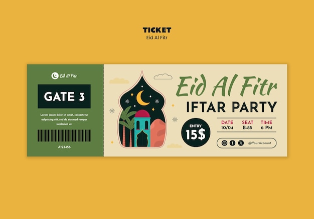 Vorlage für eid al-fitr-tickets