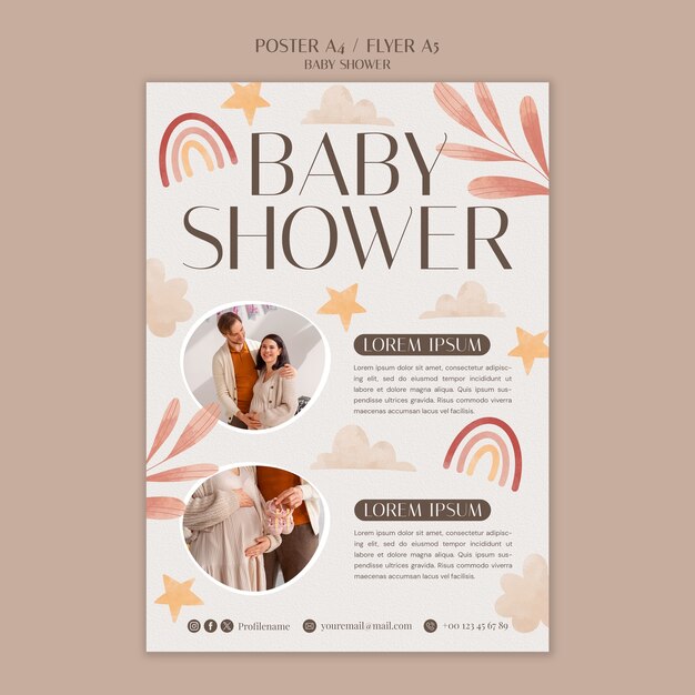 Vorlage für ein Baby-Shower-Poster