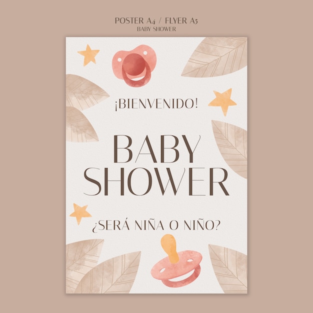 Kostenlose PSD vorlage für ein baby-shower-poster