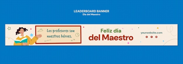 Kostenlose PSD vorlage für ein banner zur feier des dia del maestro