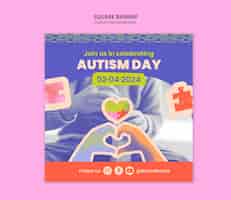 Kostenlose PSD vorlage für ein banner zur feier des tages des autismus