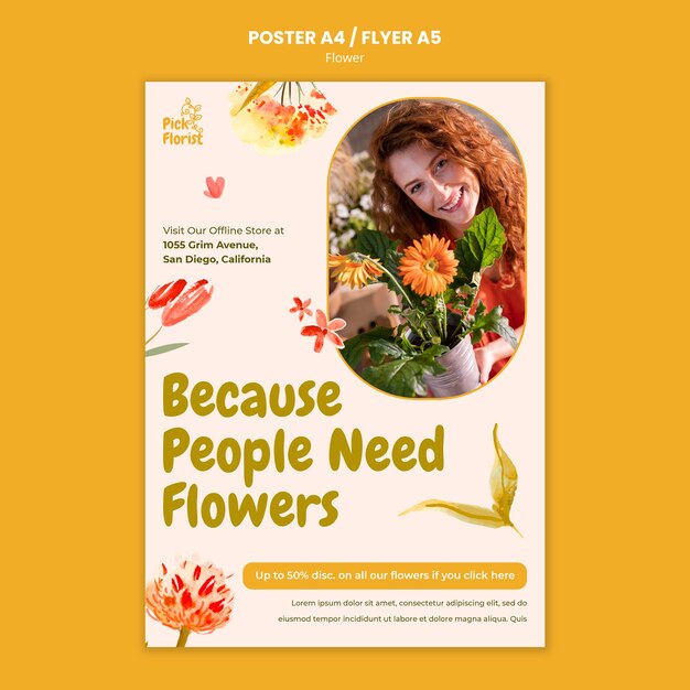 Vorlage für ein Blumenladen-Plakat