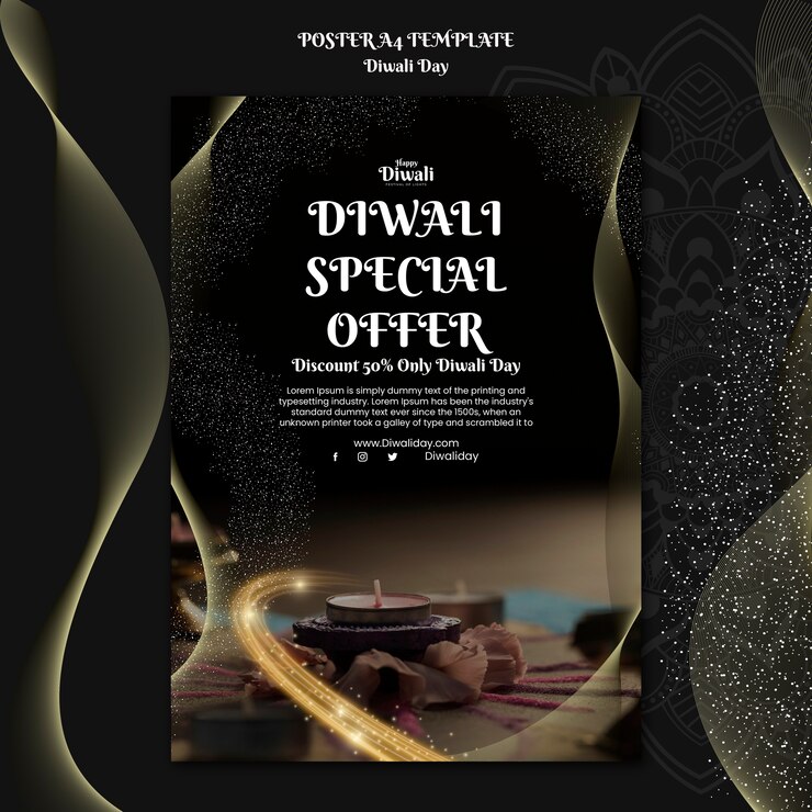 Kostenlose PSD vorlage für ein diwali-poster